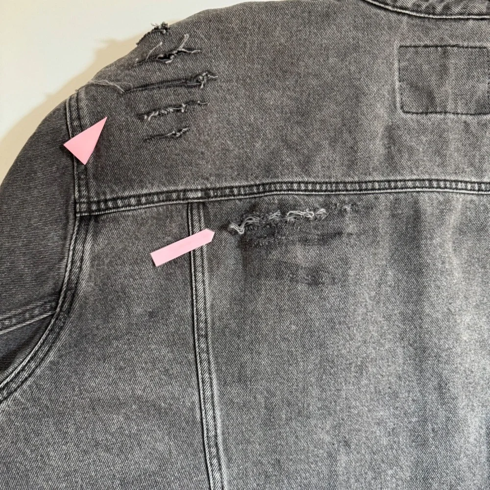 Levis Mens 4XL Distressed Trucker Jacket Washed Black Denim 07158-0040 Oversized